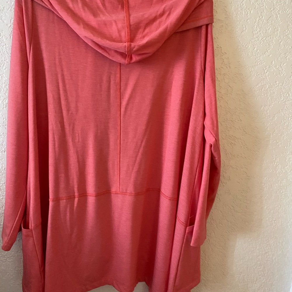 LOGO Lounge Women's Pink Hooded Zip Up Sweater Size L - Picture 2 of 3